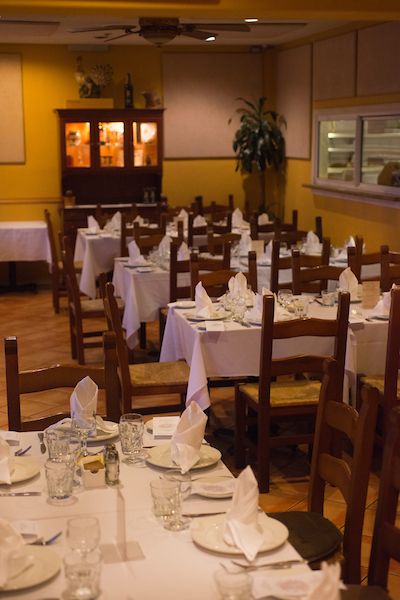 small banquet room in the evening